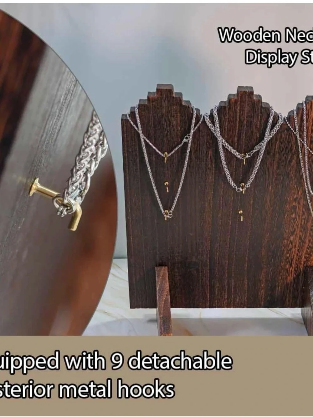 Wooden necklace displays- brand new!